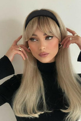 Huachi headband styled with a ponytail