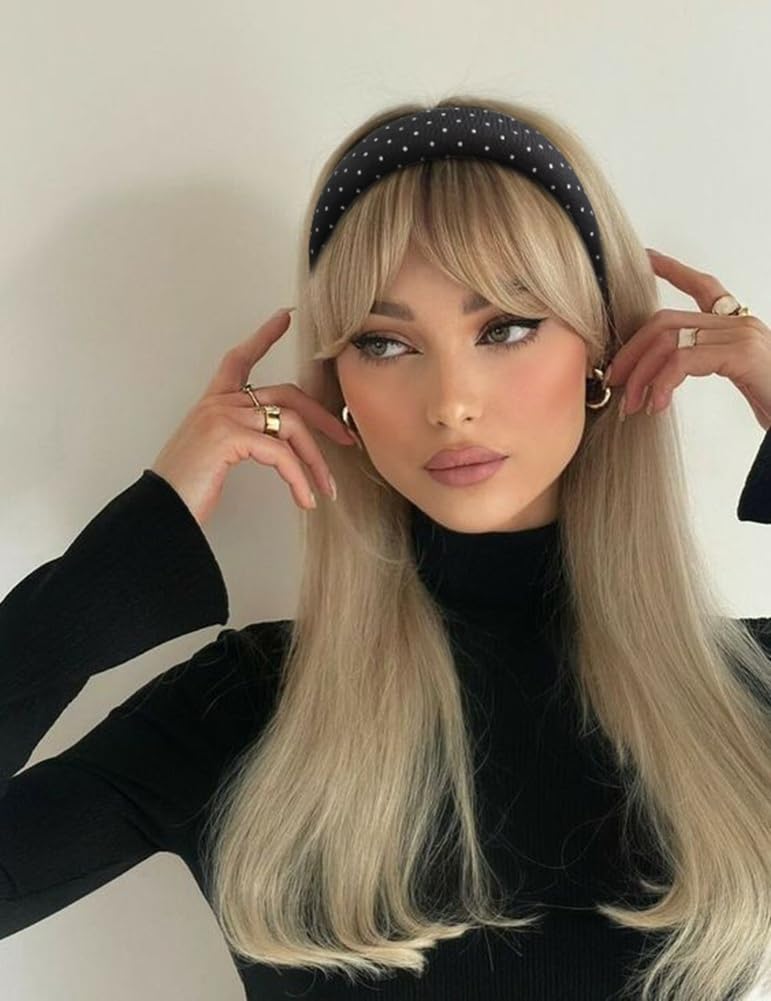 Huachi headband worn by a model with long hair