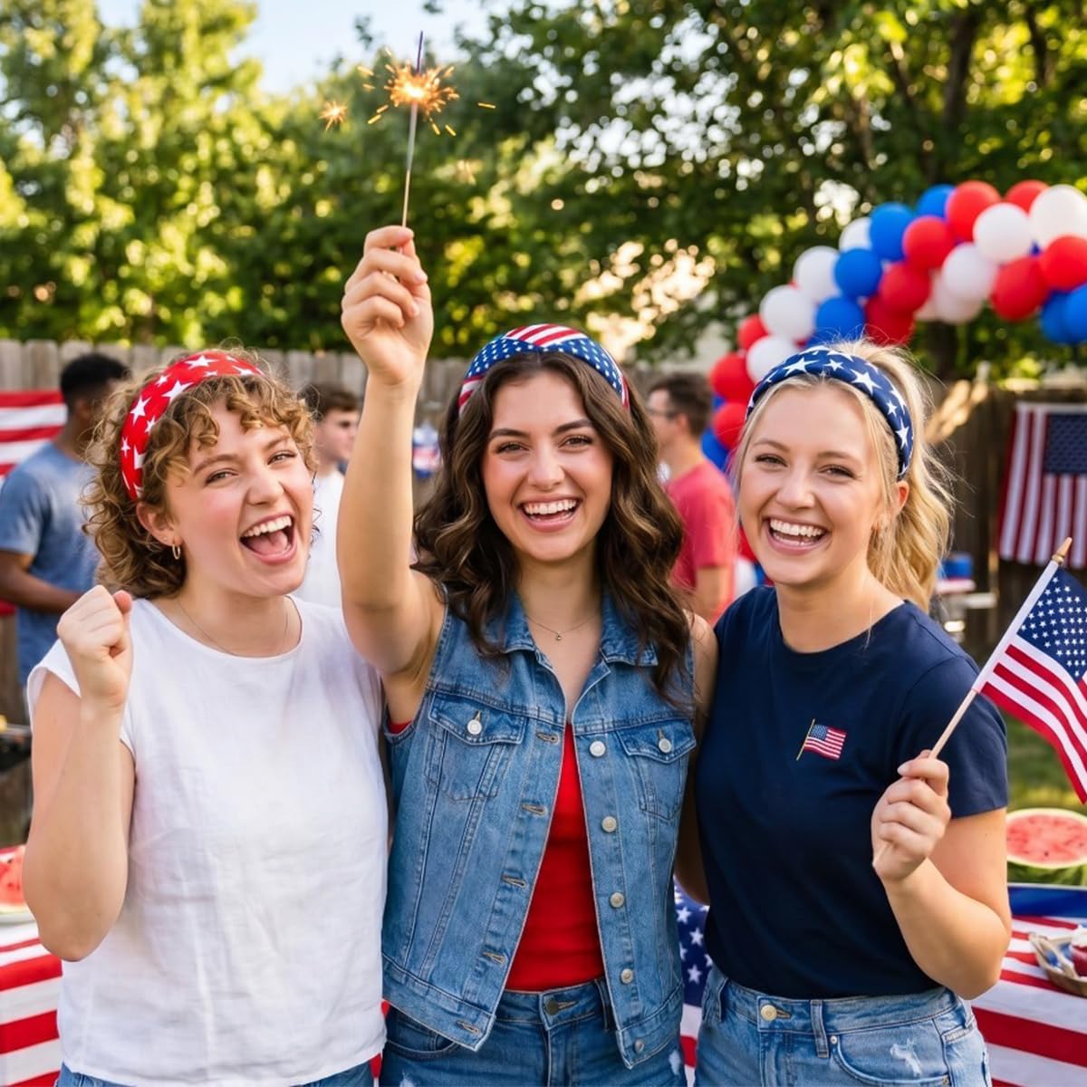Huachi headbands displayed on a table for Independence Day