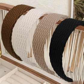Huachi Knitted Headband 1.7 inch wide close-up detail