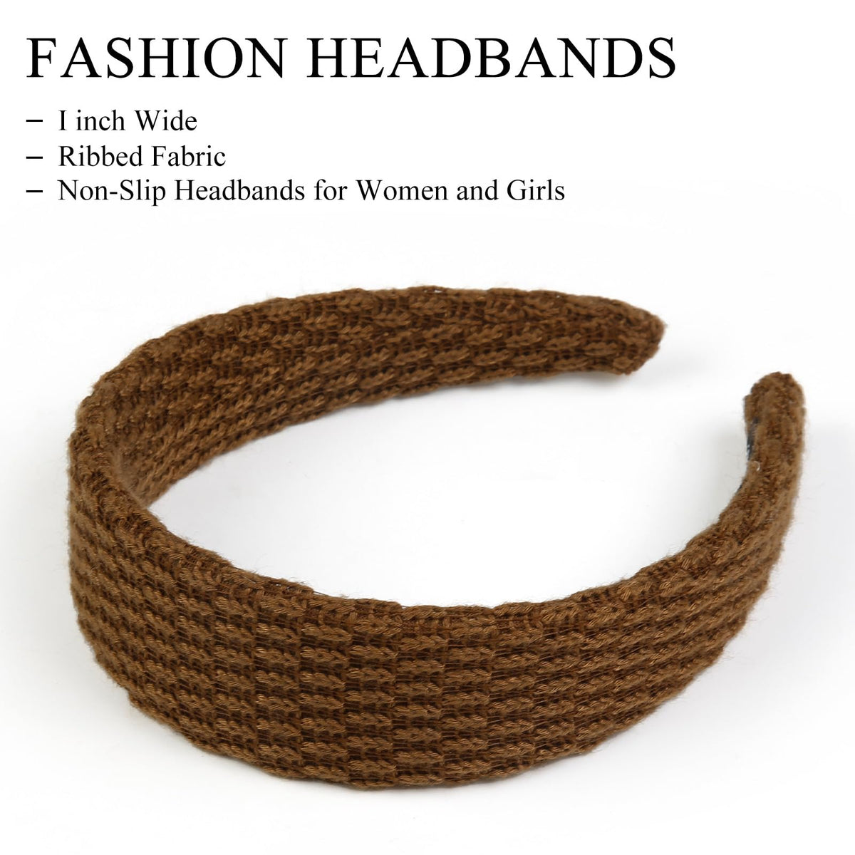 Huachi Knitted Headband in solid colour on white background