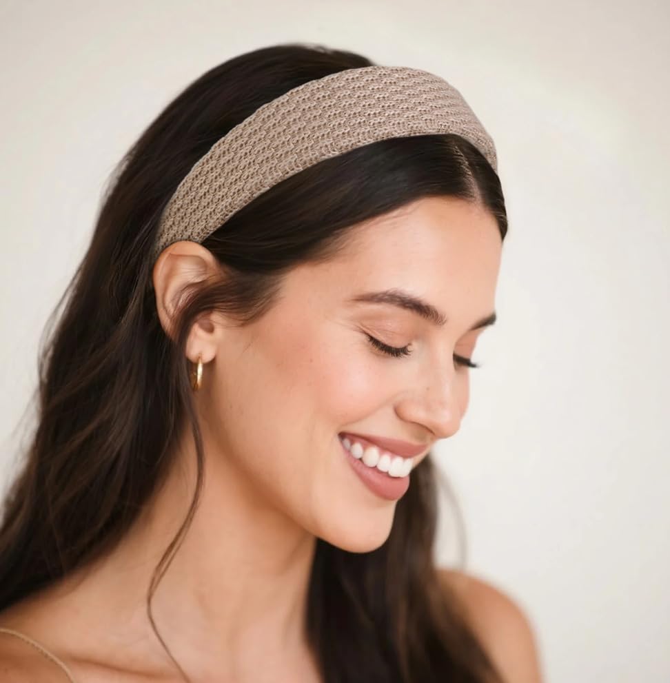 Huachi Knitted Headband styled with a casual outfit