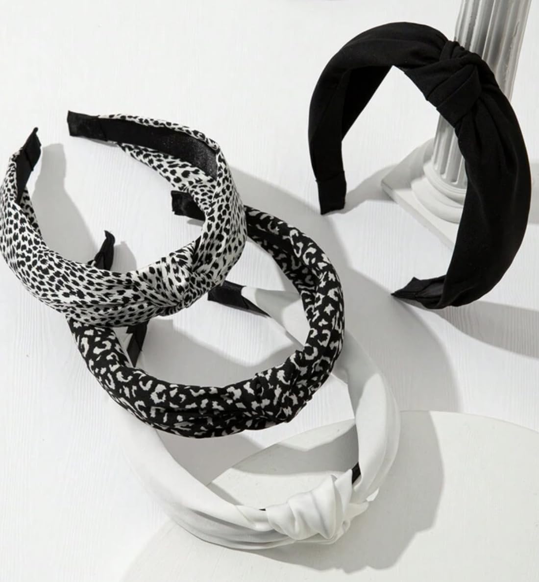 Huachi leopard print headband side view