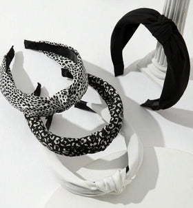 Huachi leopard print headband side view