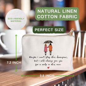 HubbgDesign cosmetic bag in neutral colour on a table