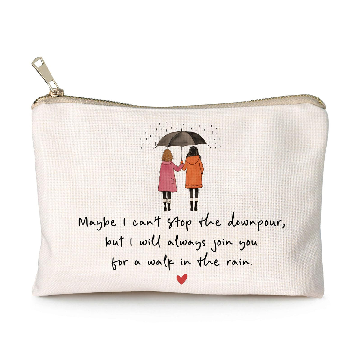 HubbgDesign Maybe I Can't Stop The Downpour Cosmetic Bag front view