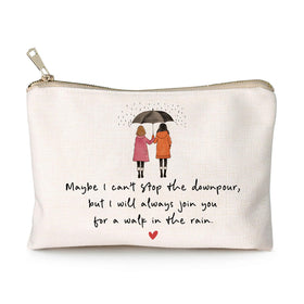 HubbgDesign Maybe I Can't Stop The Downpour Cosmetic Bag front view