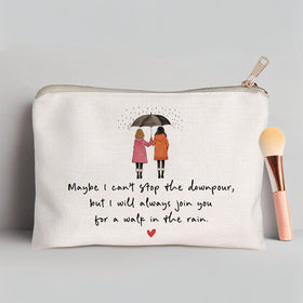 HubbgDesign Maybe I Can't Stop The Downpour Cosmetic Bag side view