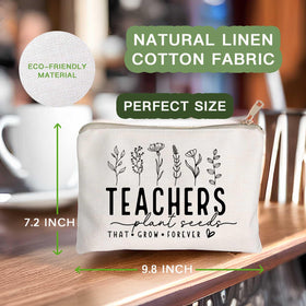 HubbgDesign Teacher Makeup Bag lifestyle shot on a desk