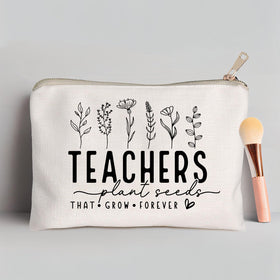 HubbgDesign Teacher Makeup Bag with cosmetics inside