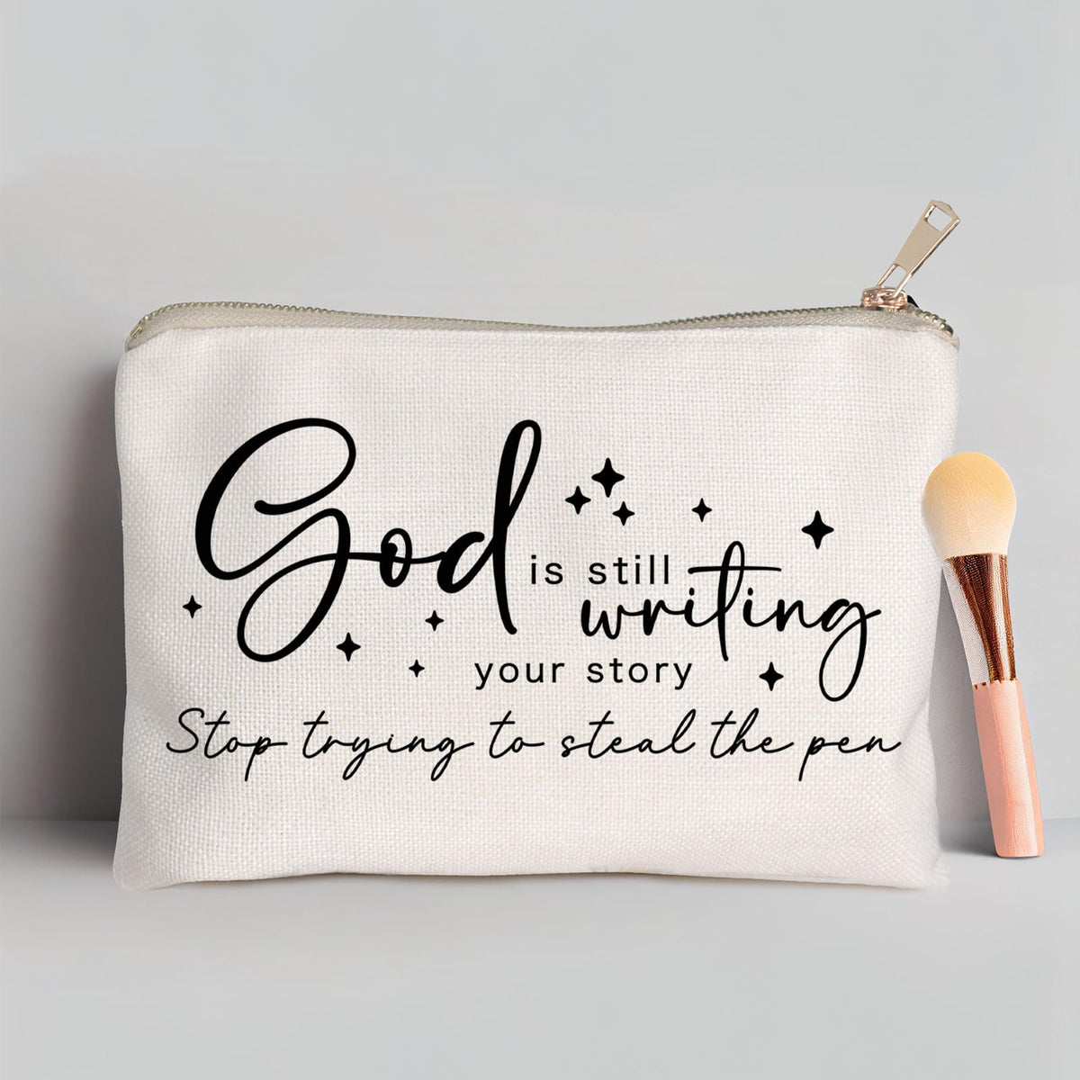 HubbgDesign Travel Makeup Bag open showing interior storage