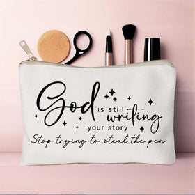 HubbgDesign Travel Makeup Bag with personal items inside