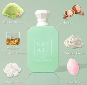 Huda Yum Pistachio Gelato Eau De Parfum Intense bottle with cap