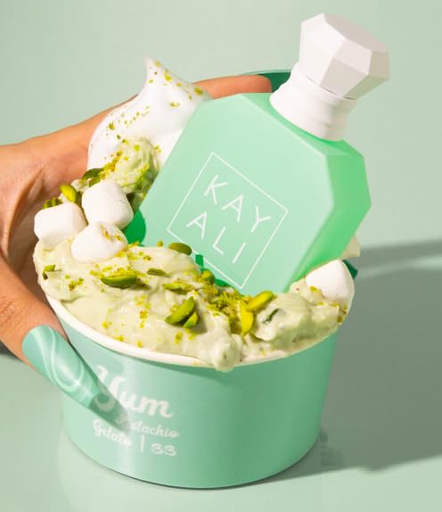 Huda Yum Pistachio Gelato Eau De Parfum Intense packaging box