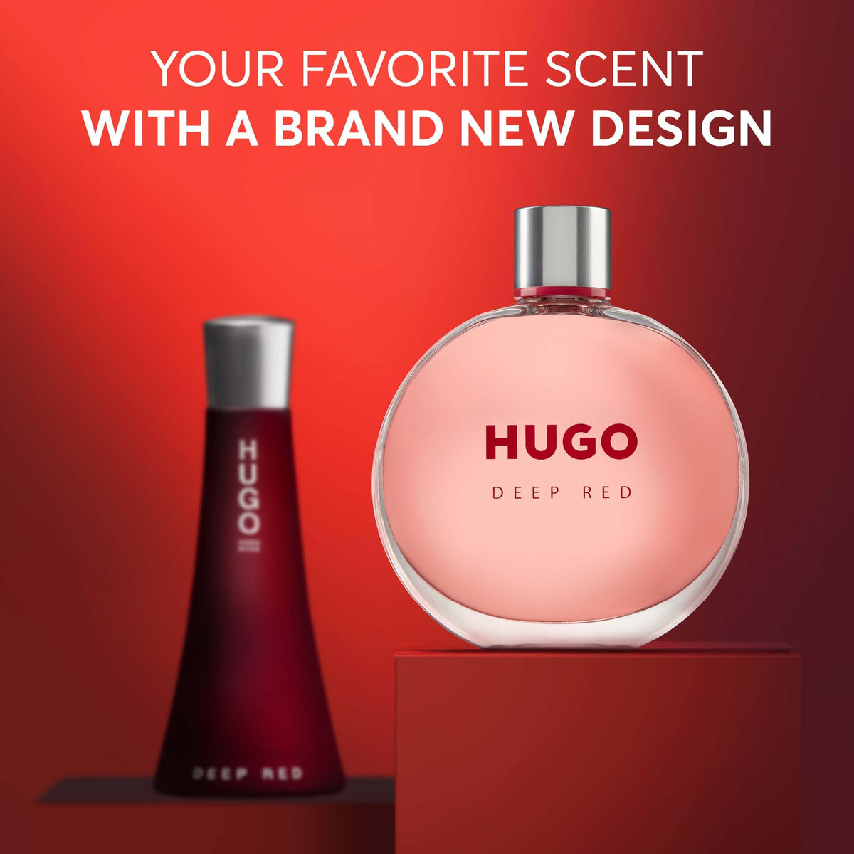 Hugo Boss Deep Red Eau de Parfum packaging display