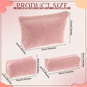 Huhumy corduroy makeup bags in different sizes