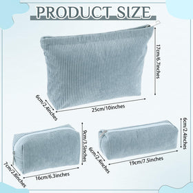 Huhumy large corduroy makeup bag measuring 10 x 2.4 x 6.7 inches
