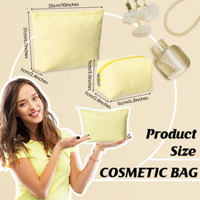 Huhumy large makeup bag with striped design