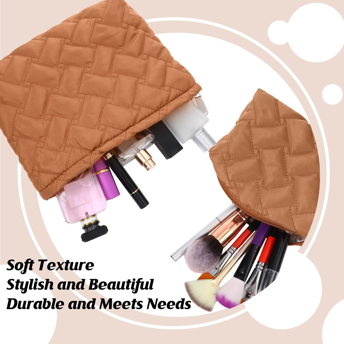 Huhumy makeup bag set displayed on a vanity