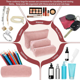 Huhumy makeup bag set displayed with cosmetics