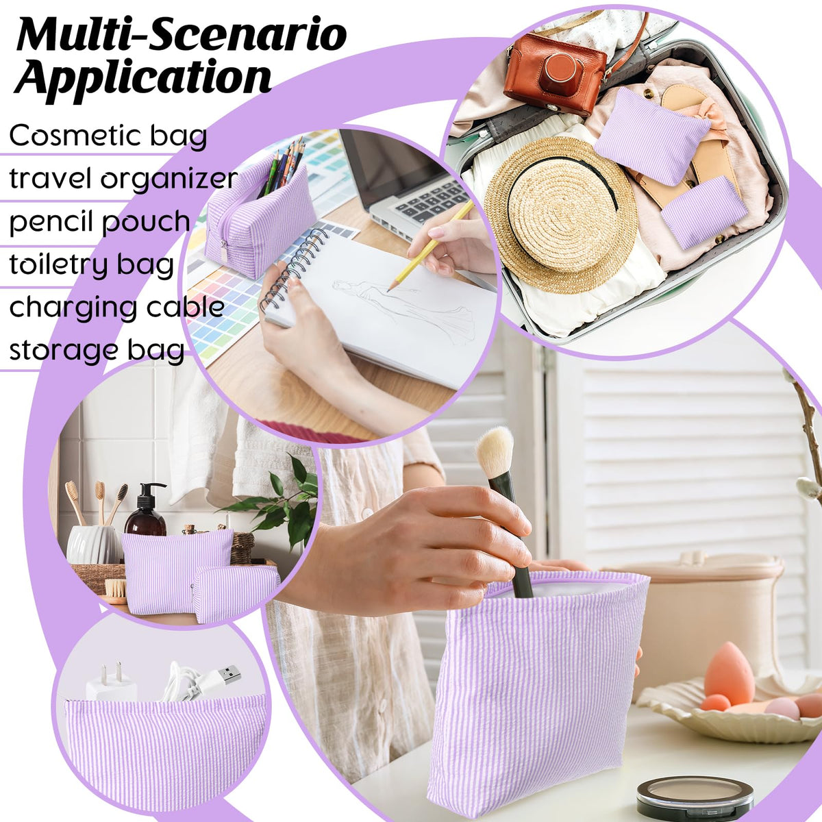 Huhumy makeup bag set in a lifestyle scene