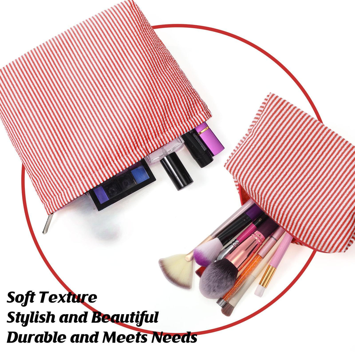 Huhumy makeup bag set on a vanity