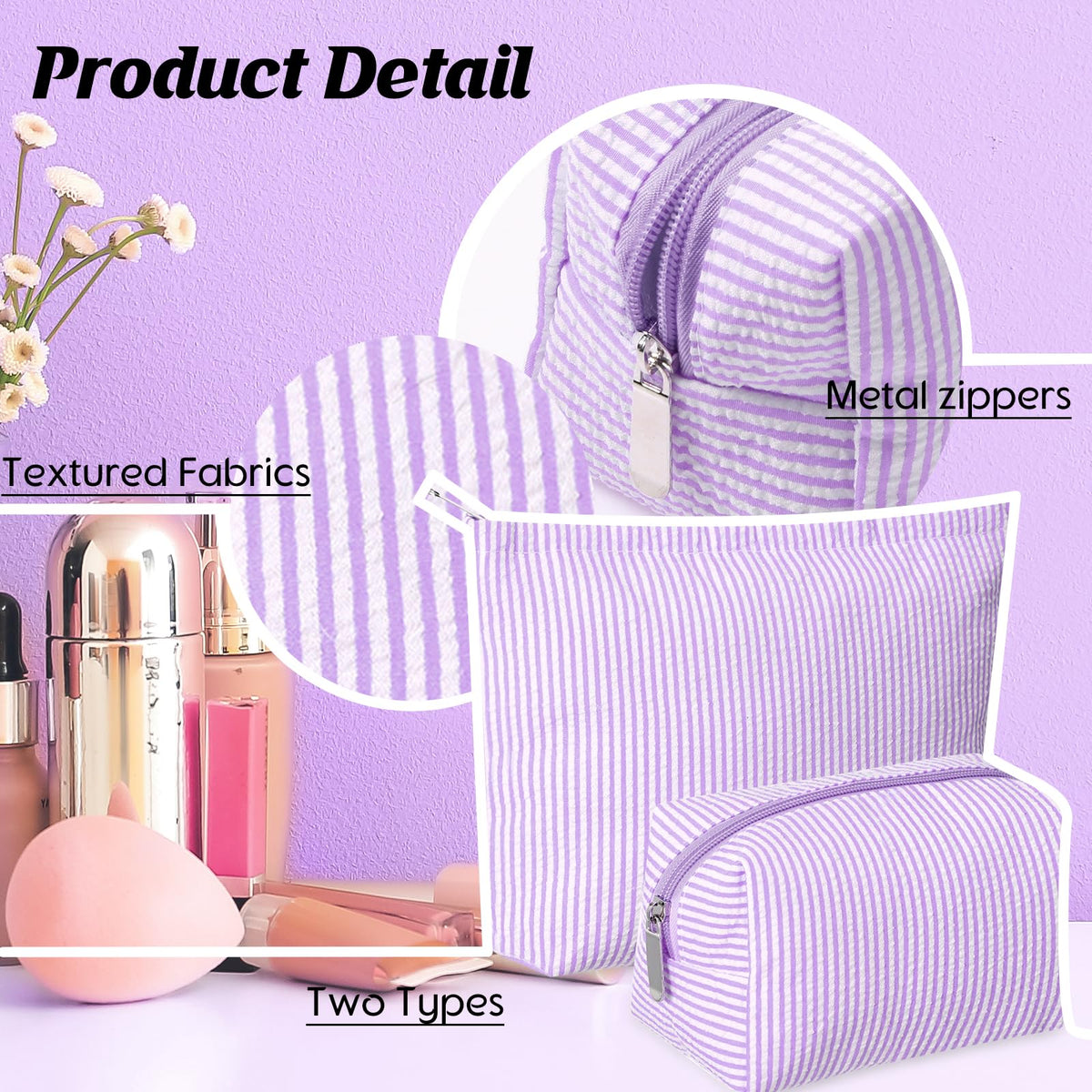 Huhumy makeup bag set showing both sizes