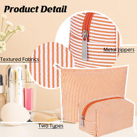 Huhumy makeup bags showing soft seersucker material