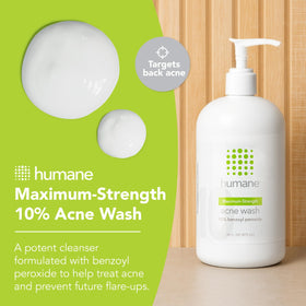 humane Benzoyl Peroxide Acne Body Wash 10% back view