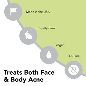 humane Benzoyl Peroxide Acne Body Wash 10% in bathroom setting