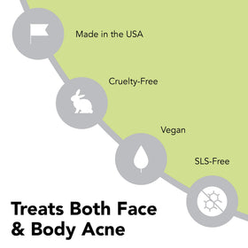 humane Benzoyl Peroxide Acne Body Wash 10% on bathroom shelf