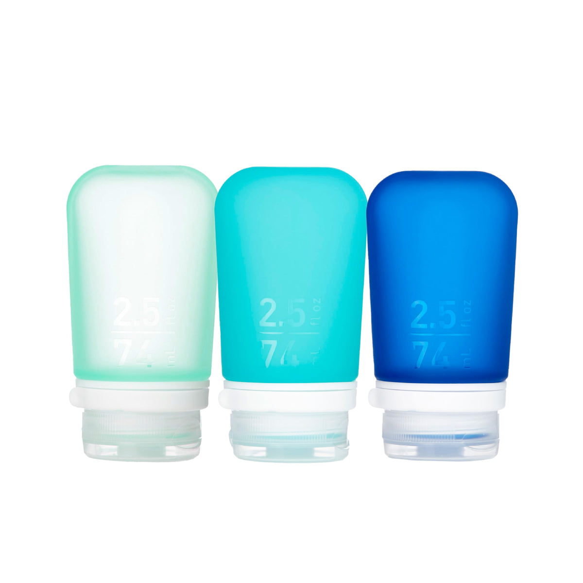 humangear GoToob+ 3-Pack Medium Squeeze Bottles in Mint, Aqua, and Teal