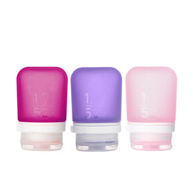 humangear GoToob+ 3-Pack Small Squeeze Bottles in Rose, Lilac, and Magenta