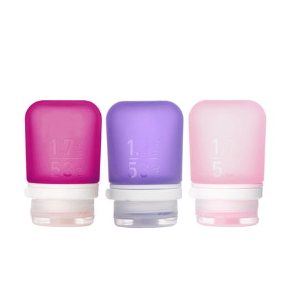 humangear GoToob+ 3-Pack Small Squeeze Bottles in Rose, Lilac, and Magenta