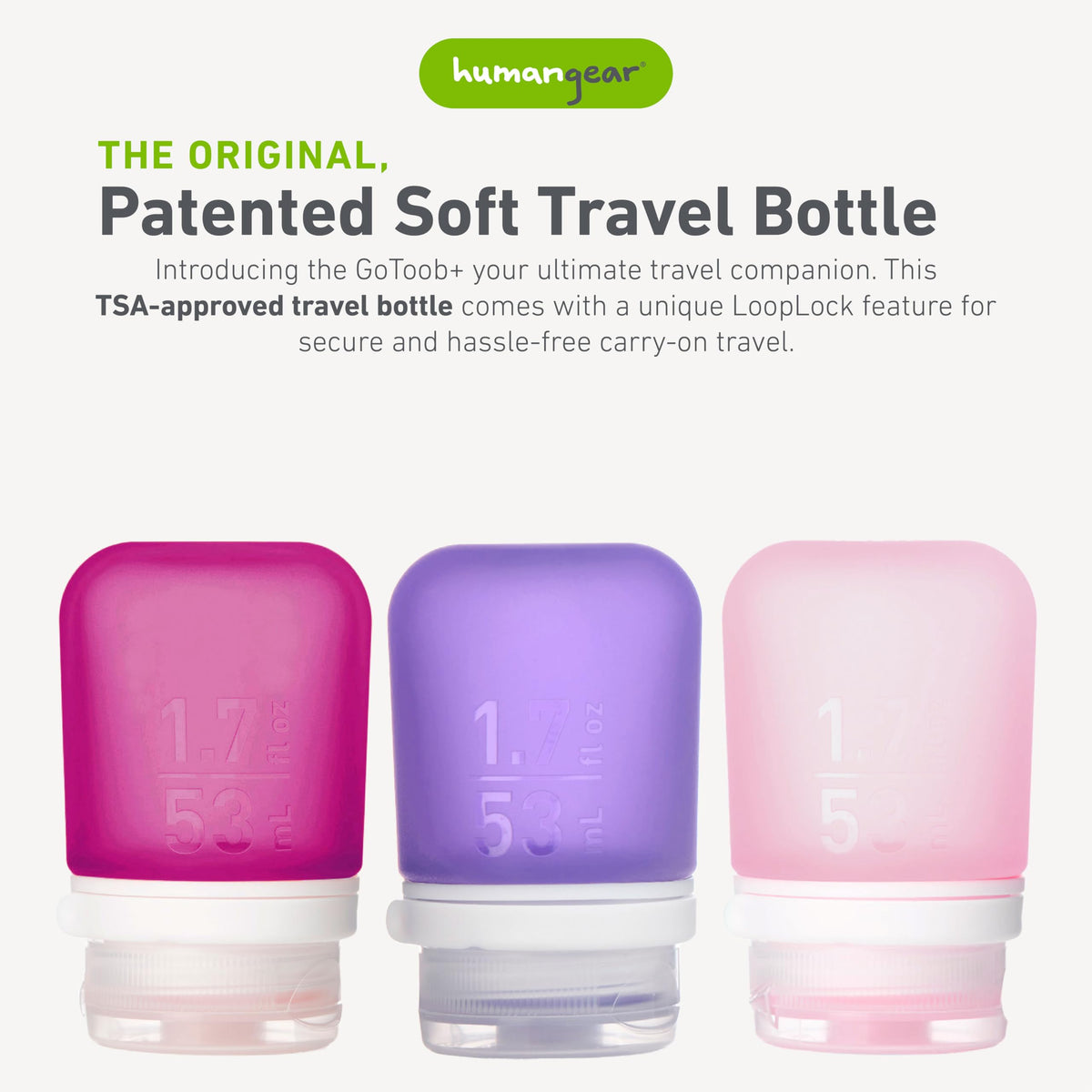humangear GoToob+ bottle with LoopLock secure lid