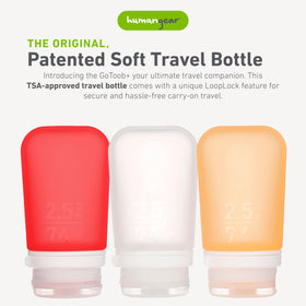 humangear GoToob+ medium squeeze bottle in red with LoopLock cap