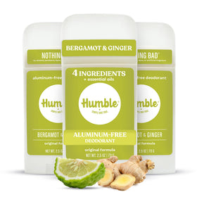 HUMBLE Aluminum-Free Deodorant 3-Pack with Bergamot & Ginger scent