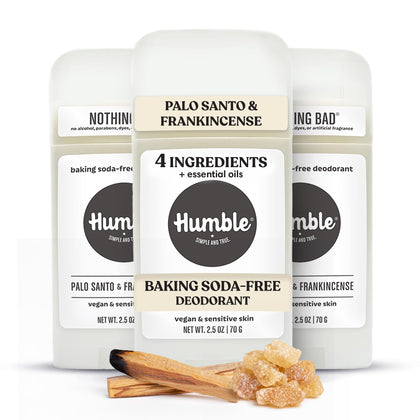 HUMBLE Aluminum-Free Deodorant 3-Pack with Palo Santo & Frankincense scent