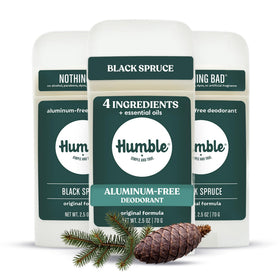 HUMBLE Aluminum-Free Deodorant Black Spruce 3-Pack front view