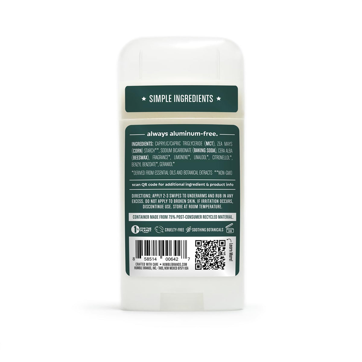 HUMBLE Aluminum-Free Deodorant Black Spruce application demonstration