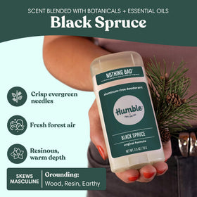 HUMBLE Aluminum-Free Deodorant Black Spruce ingredients list