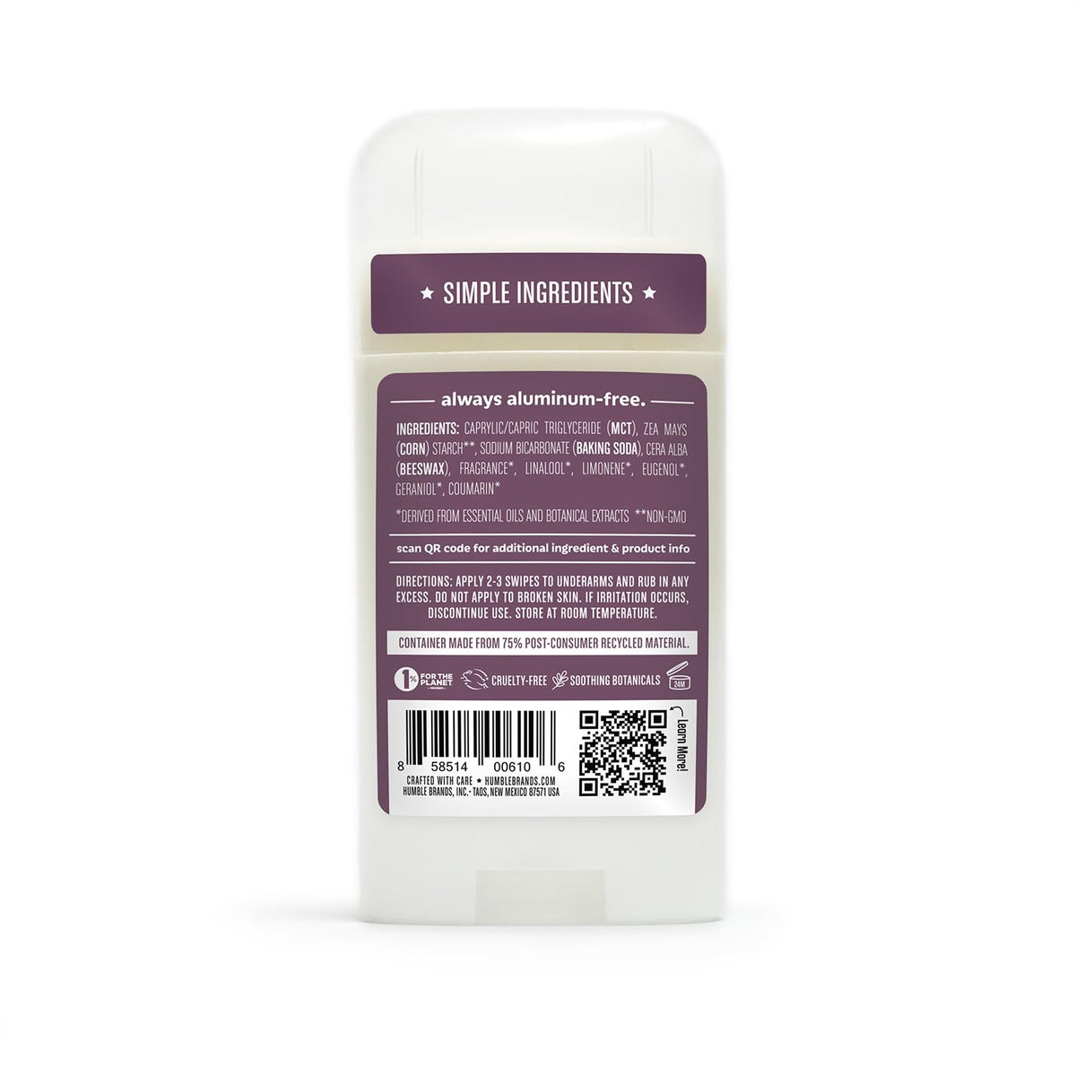 HUMBLE Aluminum-Free Deodorant close-up of Lavender scent