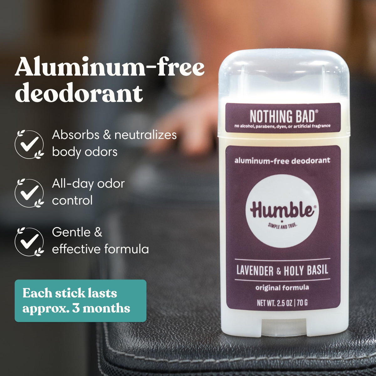 HUMBLE Aluminum-Free Deodorant Lavender & Holy Basil front view