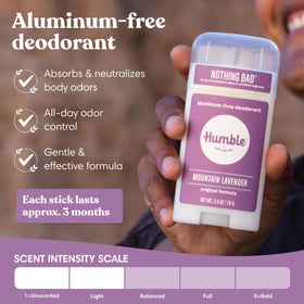 HUMBLE Aluminum-Free Deodorant Mountain Lavender stick close-up