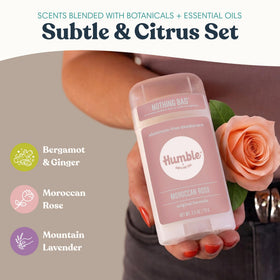 HUMBLE Aluminum-Free Deodorant stick in Moroccan Rose scent