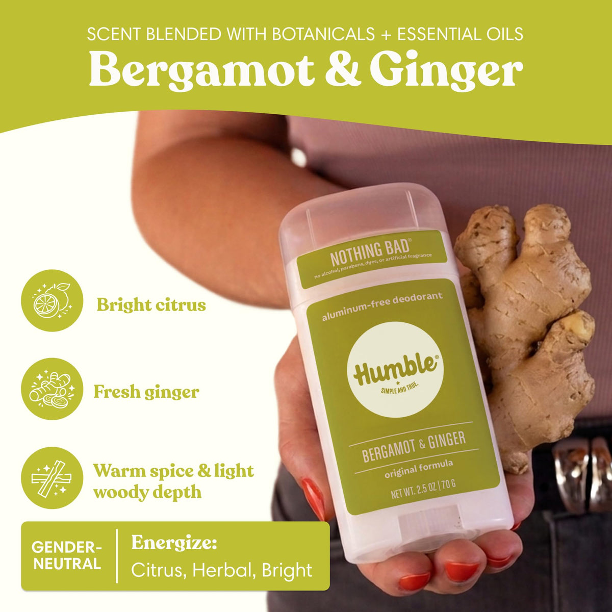 HUMBLE deodorant application on skin