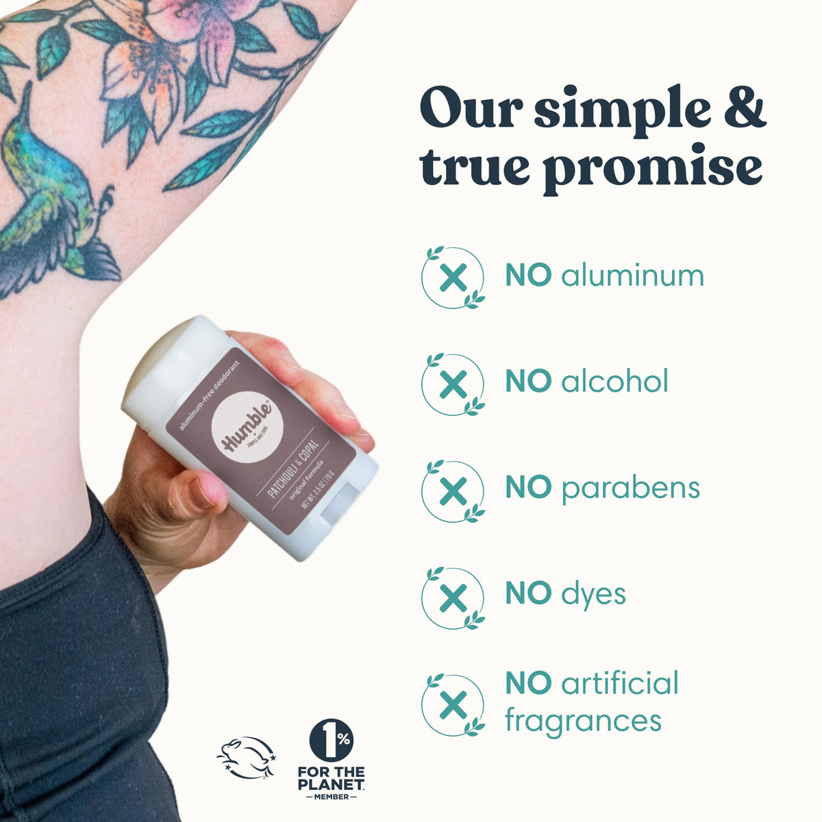 HUMBLE Deodorant application on skin