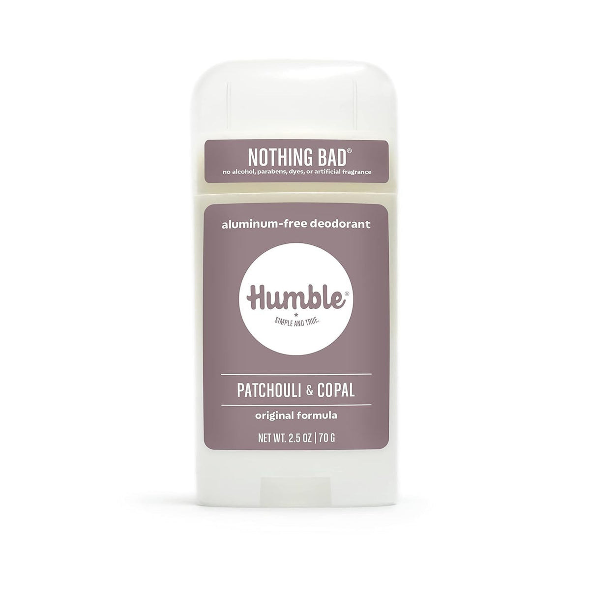 HUMBLE Patchouli Copal Frankincense Deodorant front view, 100g