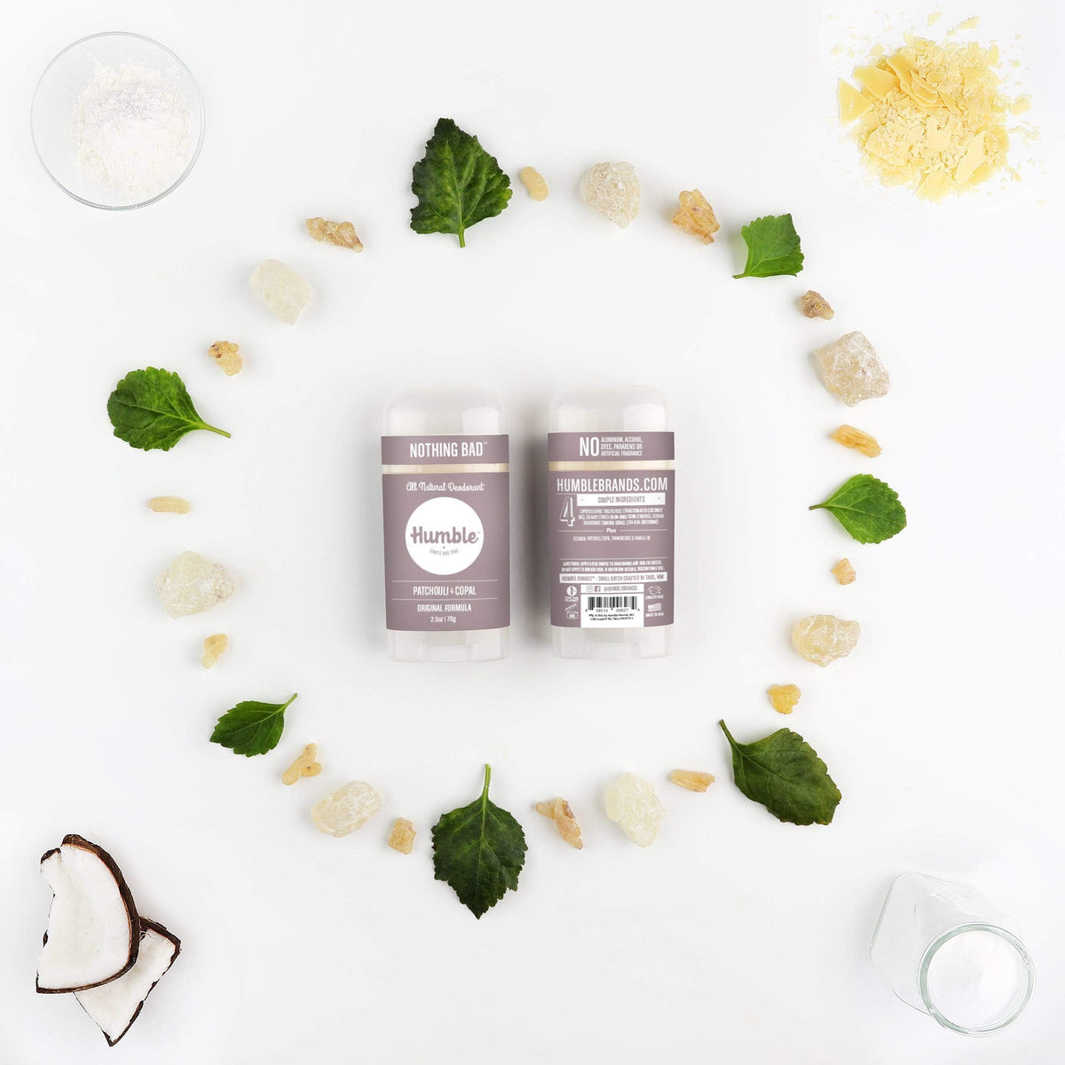 HUMBLE Patchouli Copal Frankincense Deodorant top view