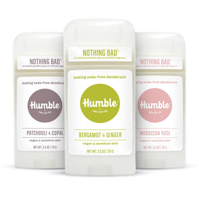HUMBLE SIMPLE AND TRUE. Aluminum-Free Deodorant 3-Pack front view